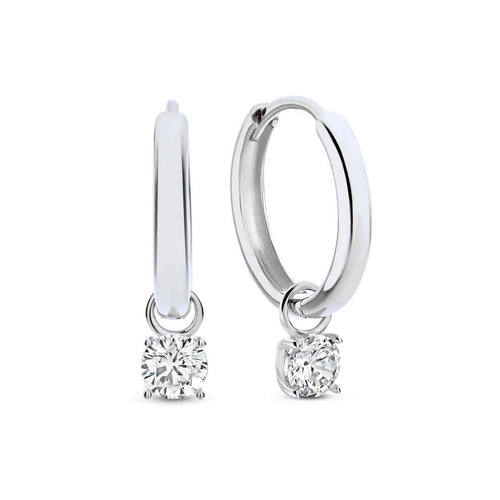 Moon Tear Stone Hoop Earrings - Rose & Oliver