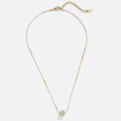 Elyna Polished Barrel Necklace - Rose & Oliver