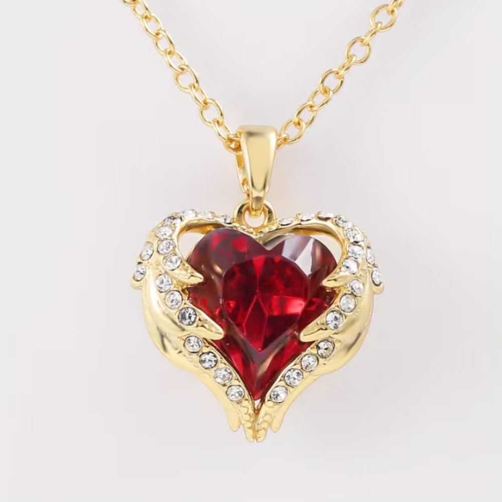 Angel Embrace Ruby Heart Necklace by Rose & Oliver - product image 1