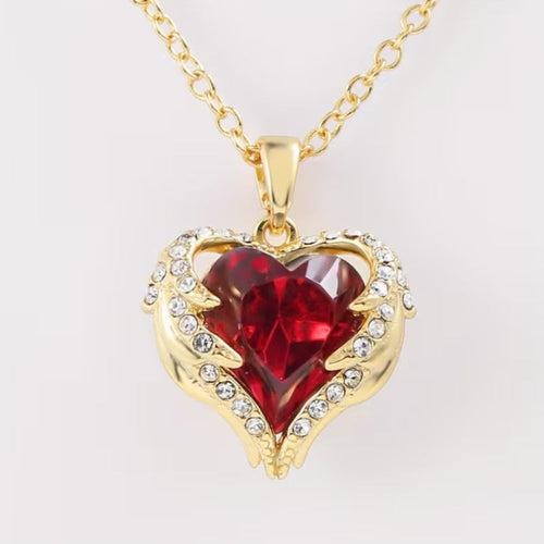 Angel Embrace Ruby Heart Necklace by Rose & Oliver - product image 1