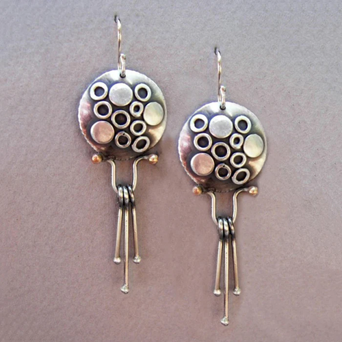 Vintage Silver Jellyfish Earrings