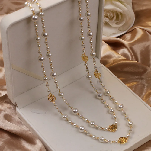 Elegant Gold Pearl Necklace by Rose & Oliver - product image 1