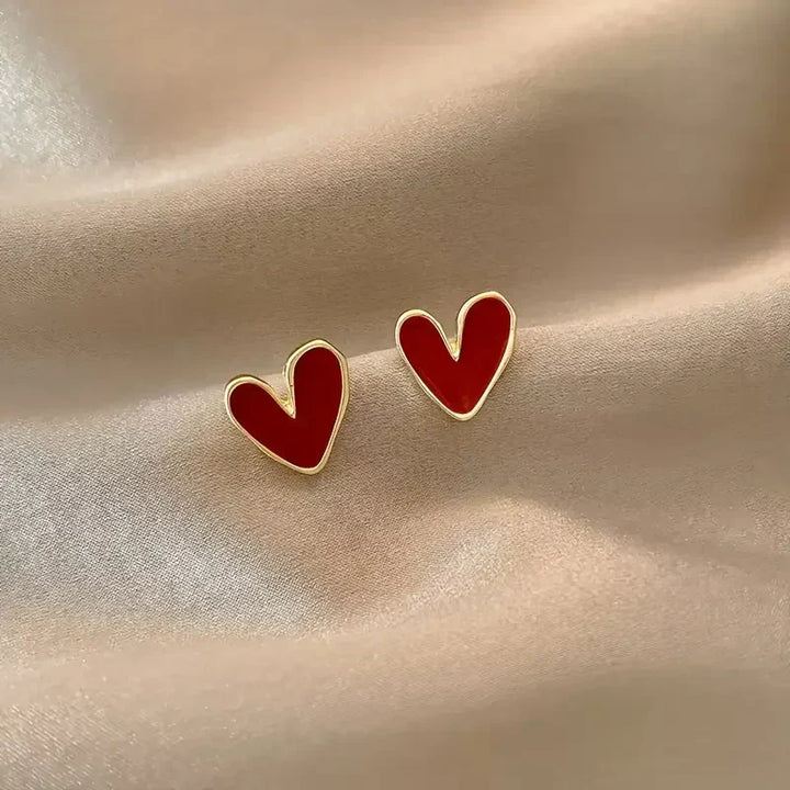 Antique Red Heart Gold Earrings | Gold by Rose & Oliver - product image 1