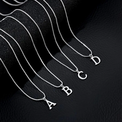 Love Letter Initial Necklace (White Gold) - Rose & Oliver