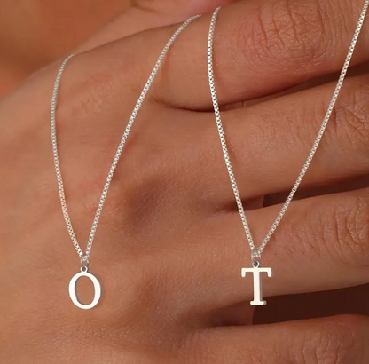 Love Letter Initial Necklace (White Gold) - Rose & Oliver