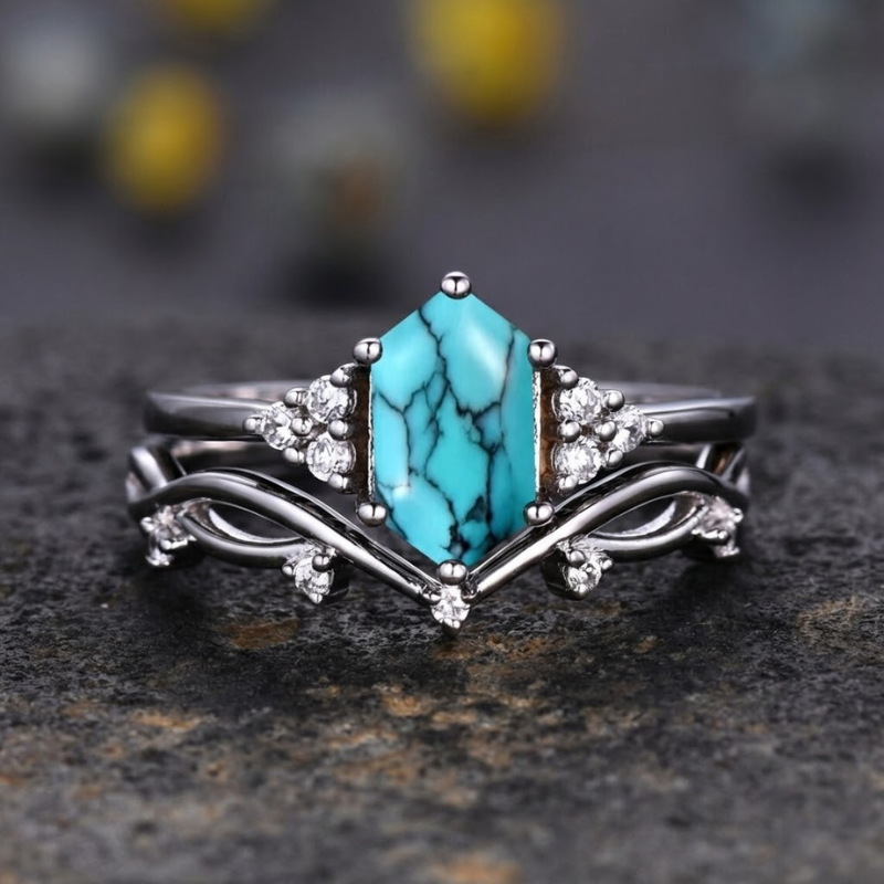 Elarin Sea Crest Ring Set - Rose & Oliver