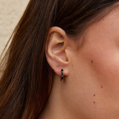 Mini Onyx Hoop Earrings - Rose & Oliver
