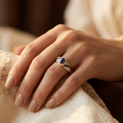 Gold Sapphire Band Ring - Rose & Oliver