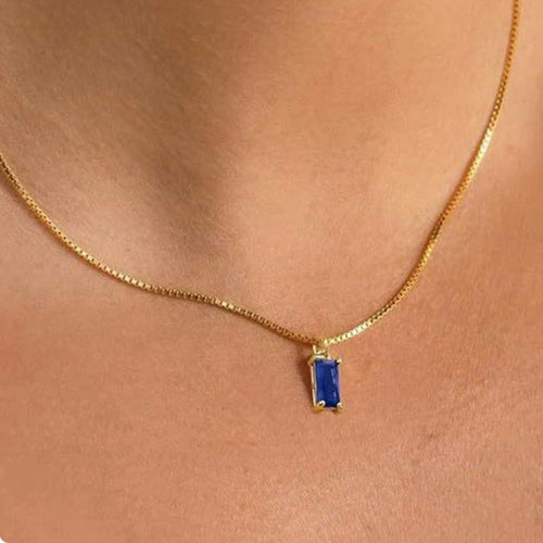 Minimalist Sapphire Pendant Necklace by Rose & Oliver - product image 1