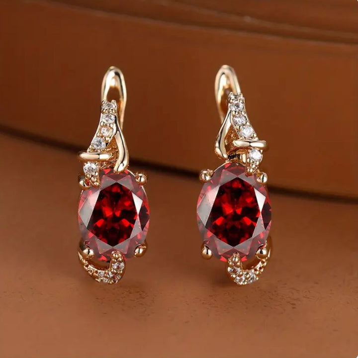 Crimson Twilight Drop Earrings by Rose & Oliver - product image 1