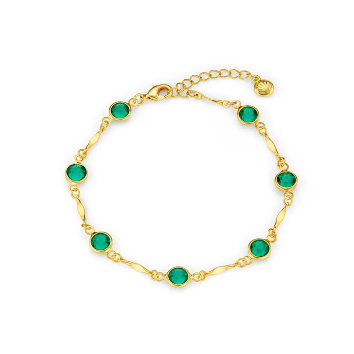Emerald Gold Chain Bracelet