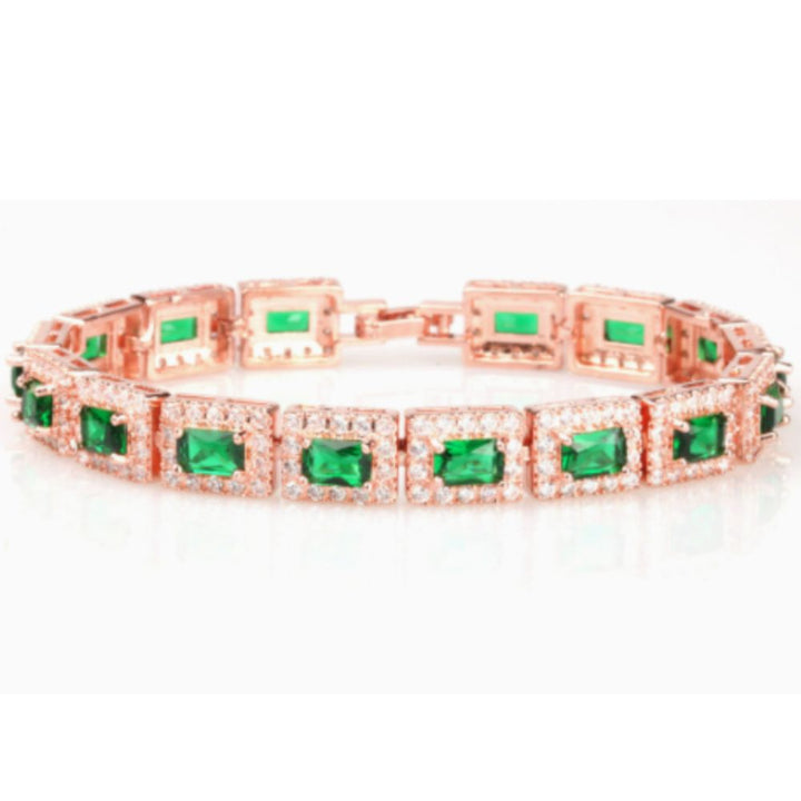 Emerald Green Statement Gold Bracelet by Rose & Oliver - product image 1