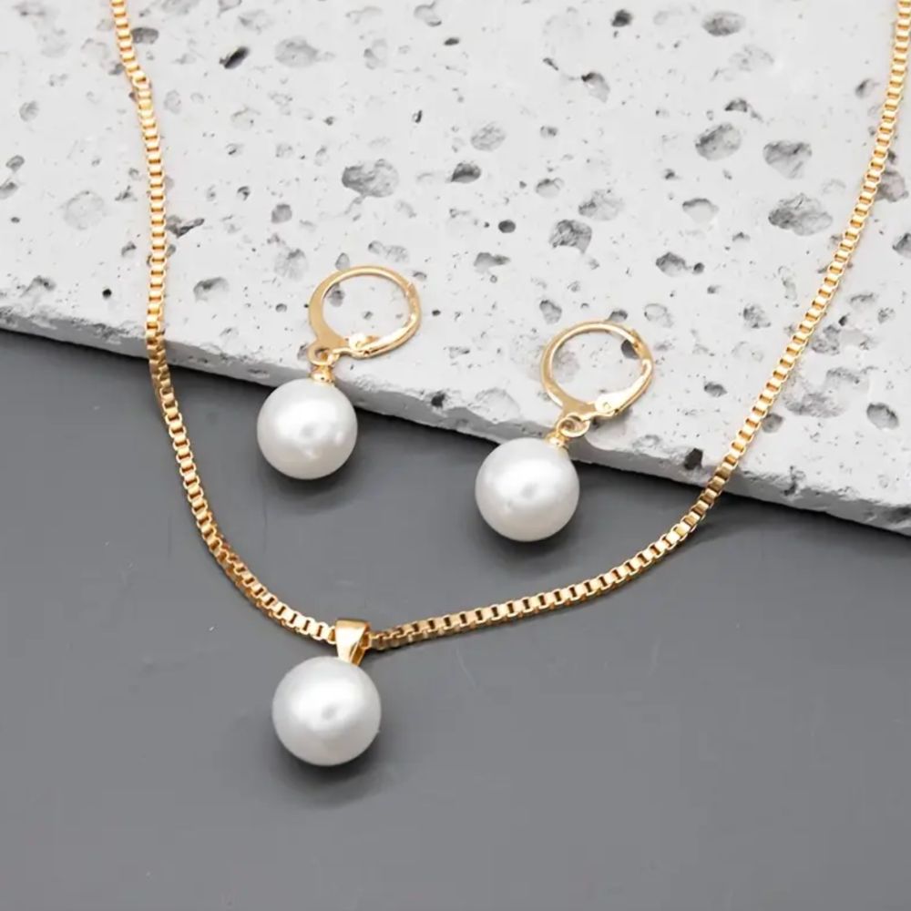 Golden Pearl Jewelry Set