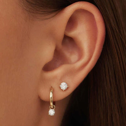 Diamond Stone Earrings Set