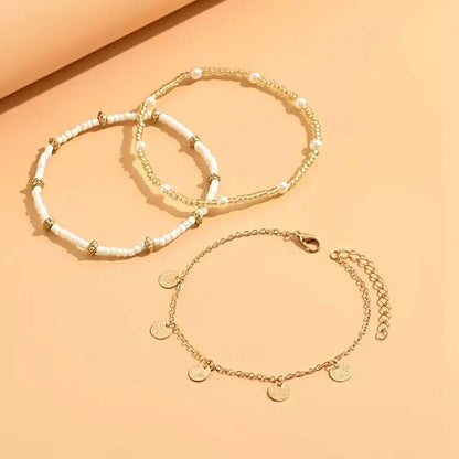Coastal 3-Piece Layered Anklet set
